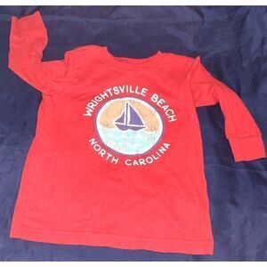 WRIGHTSVILLE BEACH NORTH CAROLINA Kids long sleeve red t shirt Size 2. Rabbit Sk